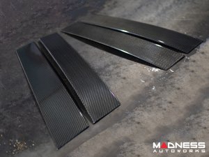 Alfa Romeo Giulia Exterior Door Pillars - Carbon Fiber - Feroce Carbon Alfa Romeo Giulia Exterior Door Pillars - Carbon Fiber - Feroce Carbon